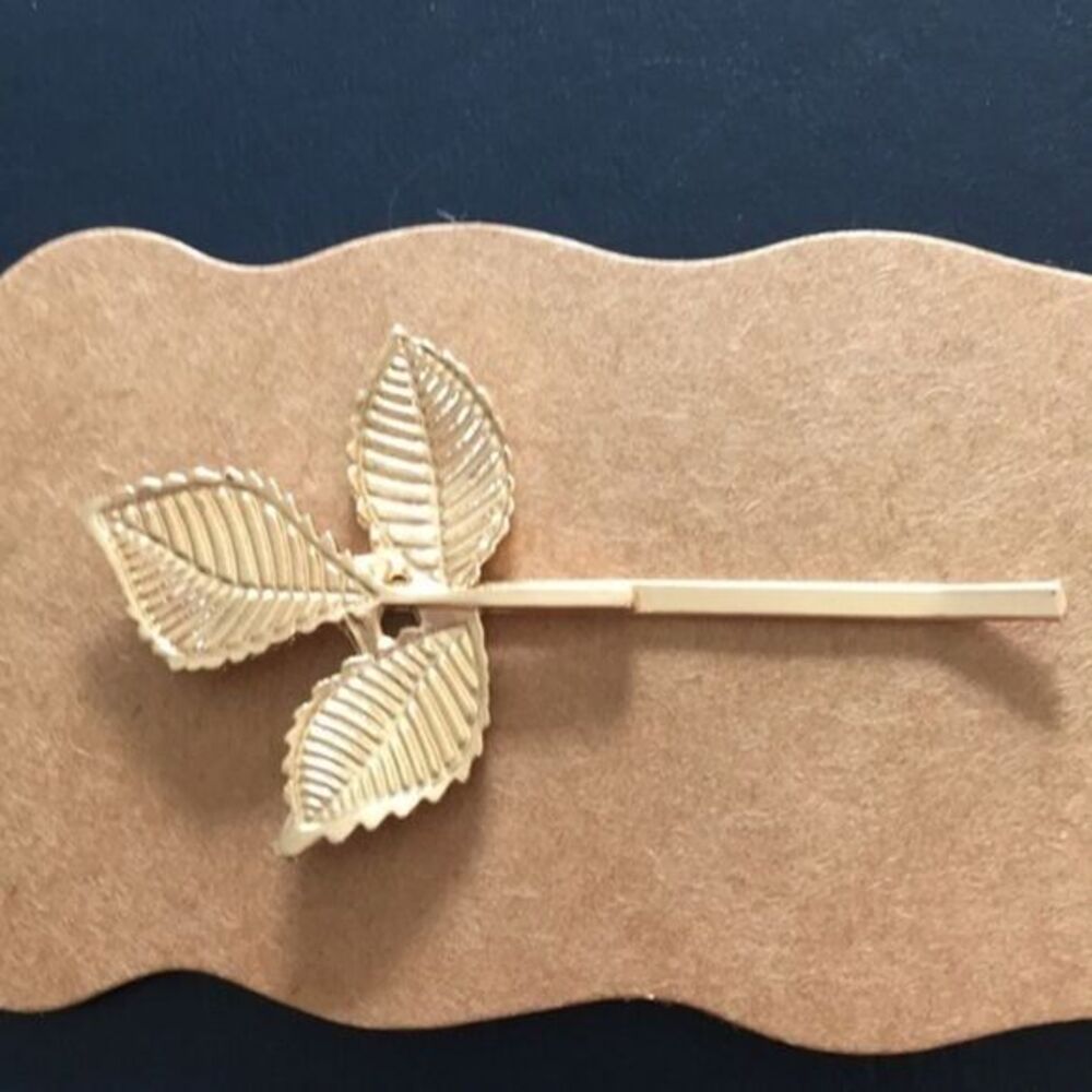 Gold leaf hair pin